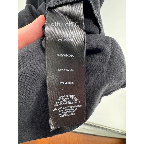 City Chic Black V Neck Strappy Maxi Dress size 20 Viscose Resort Wear - Picture 4 of 5